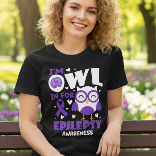 Camiseta Triblenda Regalo de búho lindo de conciencia de epilepsia