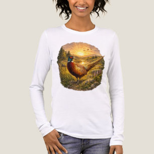 Camiseta Triblenda Regalo de caza de faisanes al atardecer Aves silve