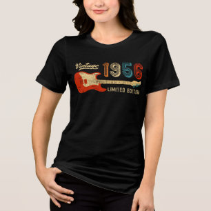 Camiseta Triblenda Regalo de cumpleaños 1956 para bajista de guitarra