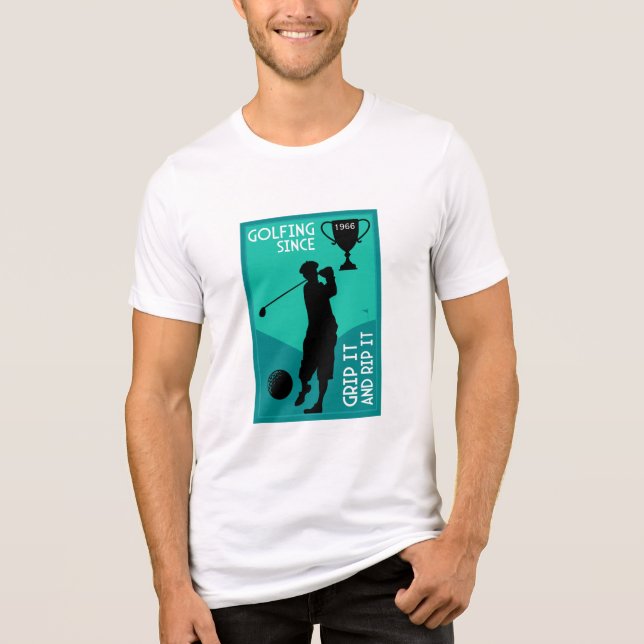 Camiseta Triblenda Regalo de cumpleaños para los golfistas editables (Anverso)