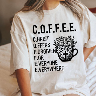 Camiseta Triblenda Regalo de fe con acrónimo de café cristiano