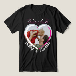 Camiseta Triblenda Regalo de foto de papá y niño con forma de corazón