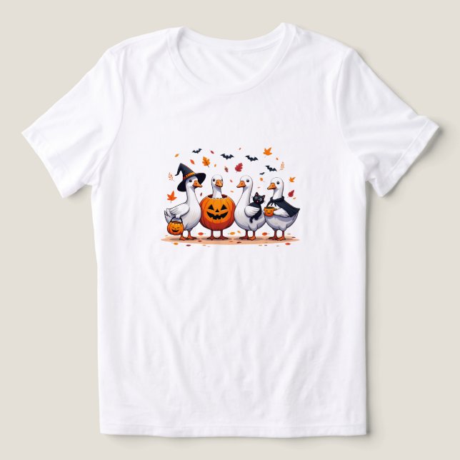 Camiseta Triblenda Regalo de Halloween, té de oca, regalo de Fantasma (Diseño delantero )