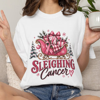 Camiseta Triblenda Regalo de lazo rosa de Navidad del cáncer de mama