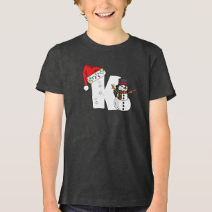 Camiseta Triblenda Regalo de Navidad con letra k en blanco