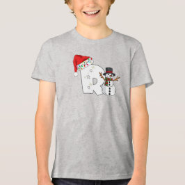 Camiseta Triblenda Regalo de Navidad con letra r en blanco