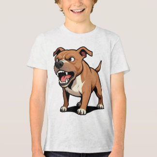 Camiseta Triblenda Regalo de perro de dibujos animados Pitbull marrón