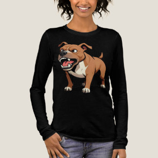 Camiseta Triblenda Regalo de perro de dibujos animados Pitbull marrón