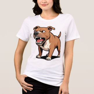 Camiseta Triblenda Regalo de perro de dibujos animados Pitbull marrón