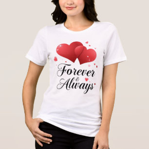 Camiseta Triblenda Regalo de San Valentín Corazones Rojos 'Por Siempr
