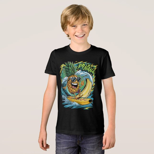 Camiseta Triblenda Regalo de surf para niños AnanaBanana (Anverso Completo)