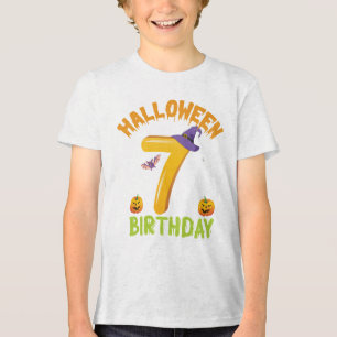 Camiseta Triblenda Regalo Divertido Cumpleaños de Halloween 7 7 Años 