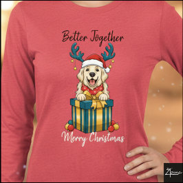 Camiseta Triblenda Regalo gráfico de retriever dorado de Navidad Reno