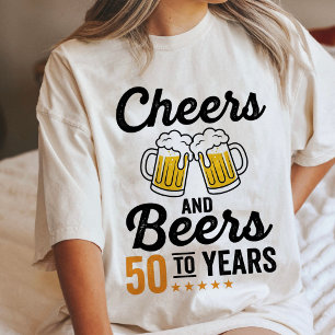 Camiseta Triblenda Regalos de cumpleaños 50 años Cheers And Beers