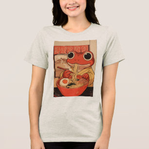 Camiseta Triblenda Regalos de rana linda comiendo ramen solo porque”