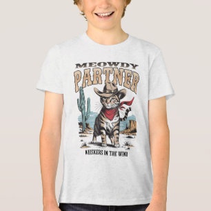 Camiseta Triblenda Regalos Vintage De Gato Meowdy Partner Cowboy Para