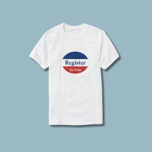 Camiseta Triblenda Regístrate para votar blanco y azul rojo