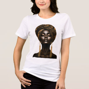 Camiseta Triblenda Reina Africana Tocado de Oro