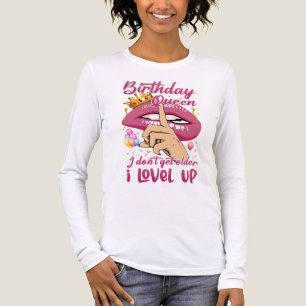 Camiseta Triblenda Reina de Cumpleaños Me Subo de Nivel Frase Diverti