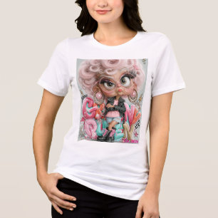 Camiseta Triblenda Reina gruñona punk rosa
