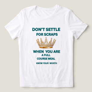 CAMISETA TRIBLENDA REINA MOTIVACIONAL BLANCA Y TEAL PARA MUJERES NO T