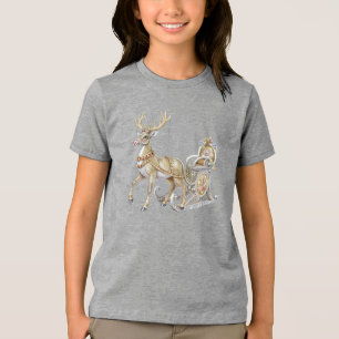 Camiseta Triblenda Reindeer Sleigh Holiday T-Shirt