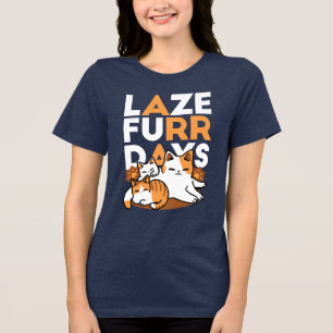 Camiseta Triblenda Relajando el arte del gato - 'Días de furor perezo