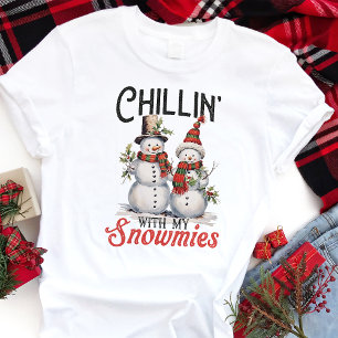 Camiseta Triblenda Relajándome con mis muñecos de nieve Divertido hom