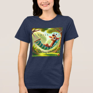 Camiseta Triblenda Relájate – Es un Día de Cuello Largo Jirafa