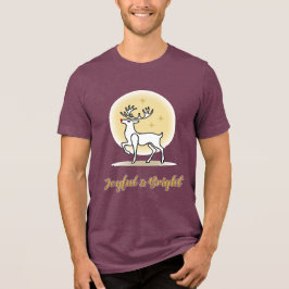 Camiseta Triblenda Reno de Navidad Alegre y Brillante