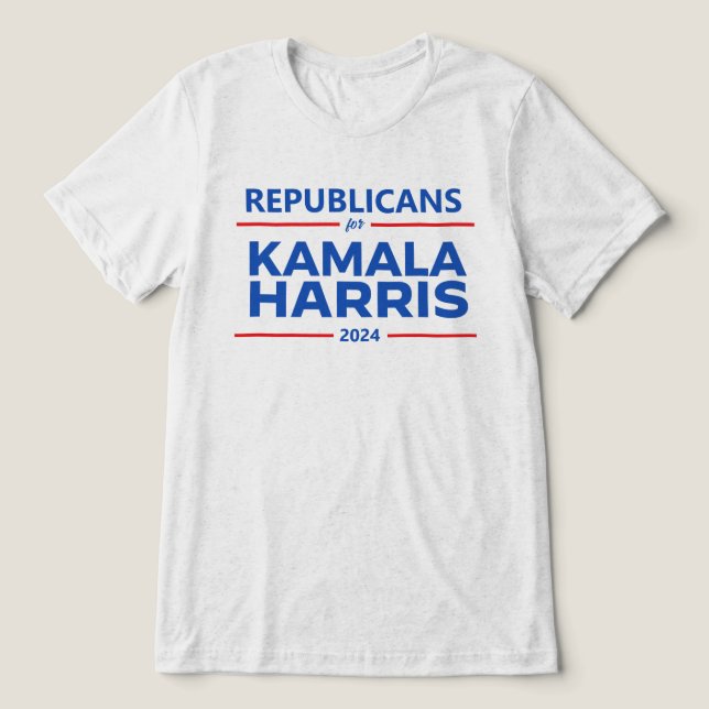 Camiseta Triblenda Republicanos por Kamala Harris 2024 (Diseño delantero )