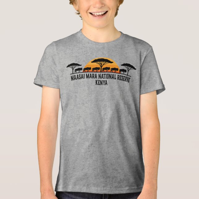Camiseta Triblenda Reserva Nacional Maasai Mara de Kenia (Anverso)
