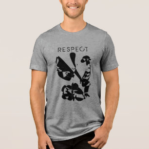 Camiseta Triblenda "Respeto" con letras negras, gráfico abstracto