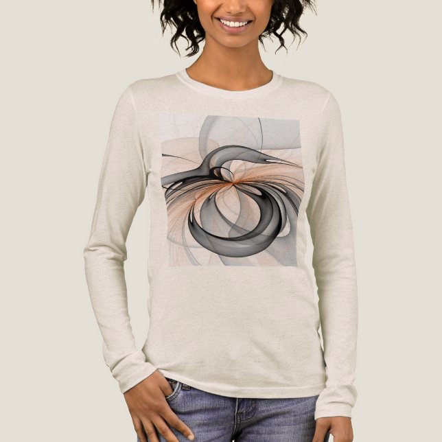 Camiseta Triblenda Resumen Antracita Grey Siena Arte Fractal Moderno (Anverso)
