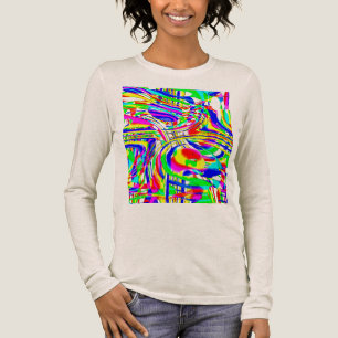 Camiseta Triblenda Resumen de arte de espagueti azul amarillo rojo ve