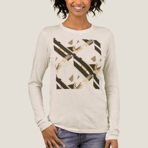 Camiseta Triblenda Resumen de arte taupe Brown Beige Diagonal Southwe