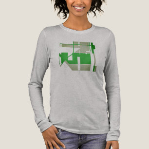 Camiseta Triblenda Resumen de arte tribal geométrico verde claro y br