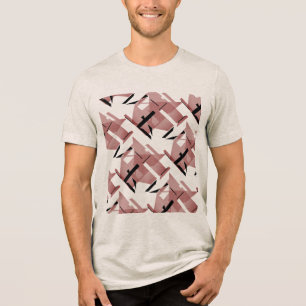 Camiseta Triblenda Resumen de baldosas grandes en formas negras rosad
