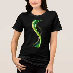 Camiseta Triblenda Resumen de onda verde vertical Diseño-34534