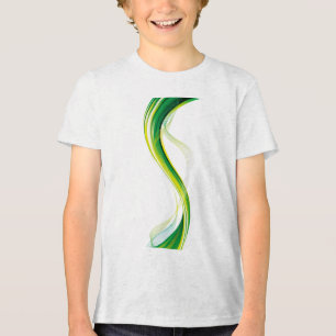 Camiseta Triblenda Resumen de onda verde vertical Diseño-34534
