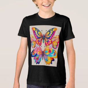 Camiseta Triblenda Resumen de Sueño de Mariposa - Vibrante Diseño de 