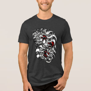 Camiseta Triblenda Resumen dinámico Arte Surrealista Rojo De Béisbol