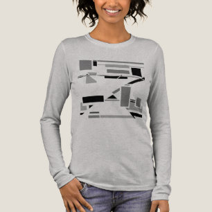 Camiseta Triblenda Resumen geométrico de tonos grises negros inspirad