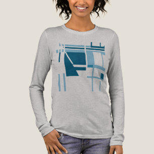 Camiseta Triblenda Resumen geométrico del estilo MCM azul turquesa