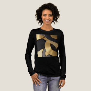 Camiseta Triblenda Resumen geométrico sobrelapado de oro y negro