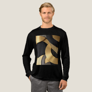Camiseta Triblenda Resumen geométrico sobrelapado de oro y negro