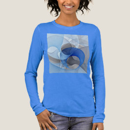 Camiseta Triblenda Resumen moderno Gráfico de arte fractal gris azul