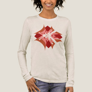 Camiseta Triblenda Resumen Red Tan Rosa Diamante Rosa Floral Pop Arte