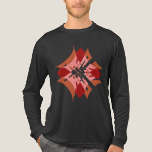 Camiseta Triblenda Resumen Red Tan Rosa Diamante Rosa Floral Pop Arte