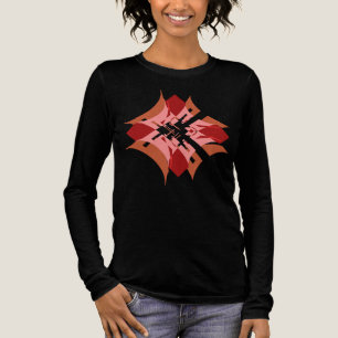 Camiseta Triblenda Resumen Red Tan Rosa Diamante Rosa Floral Pop Arte